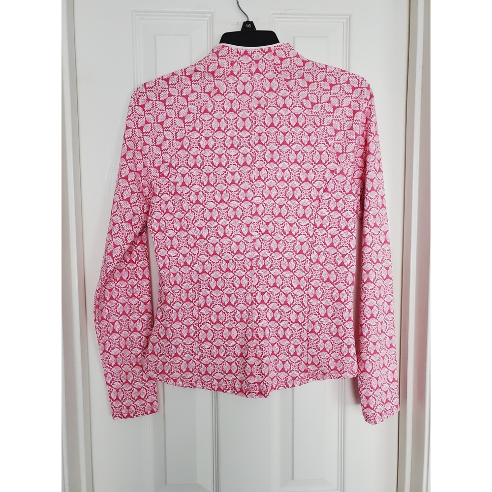 Sigrid Olsen Golf & Tennis Jacket Pink White Floral Geometric Full Zip XS - Picture 4 of 11